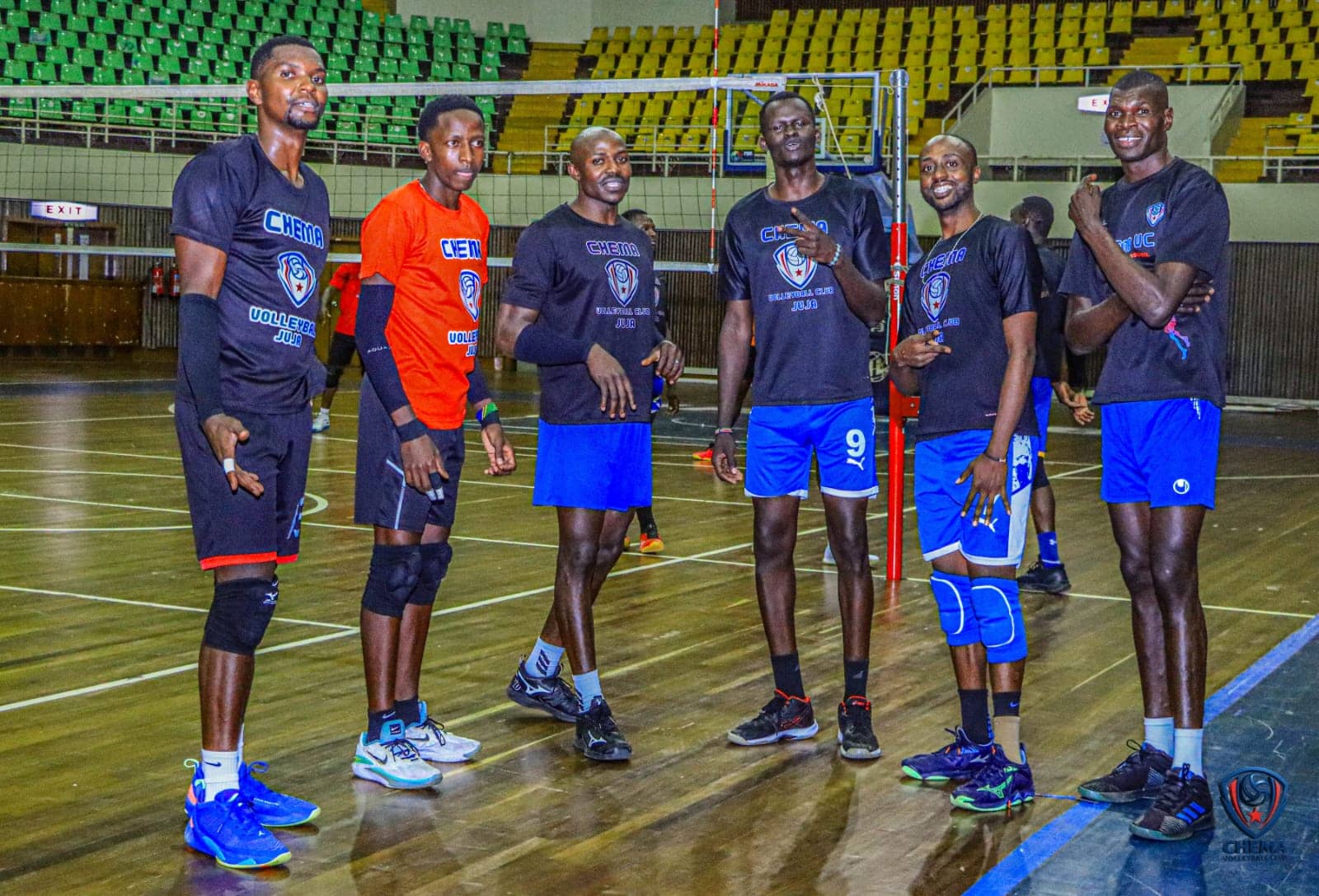 Chema VC players stand together during a training session.